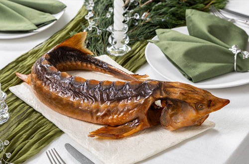 Осётр горячего копчения