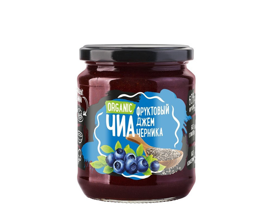 Джем из черники с семенами чиа, 250 г