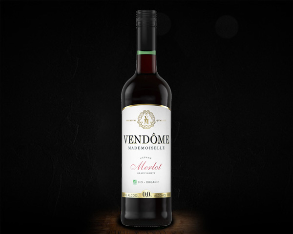 Vendome Mademoiselle Merlot вино сухое красное безалкогольное, 0,75 л