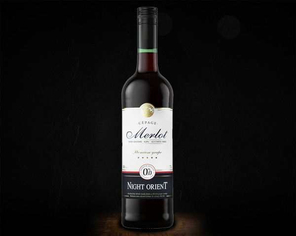 Night Orient Merlot вино красное, сухое, безалкогольное, 0,75 л