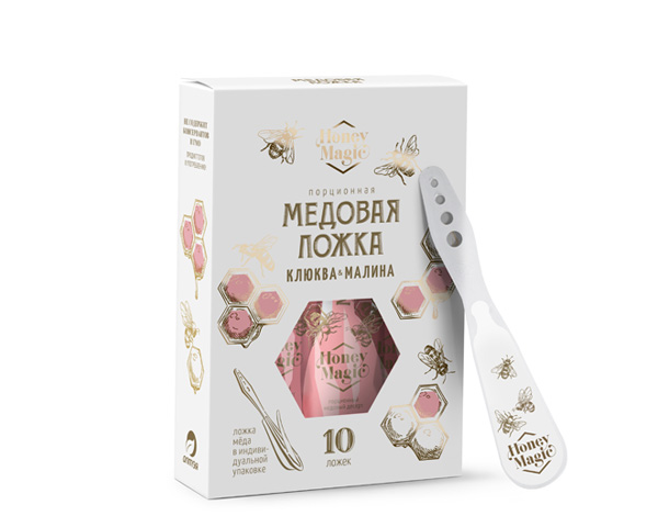 Мед с клюквой и малиной, 50 г