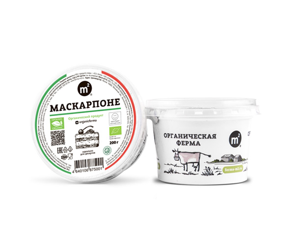 Сыр Маскарпоне из коровьих сливок, с м.д.ж. в сухом веществе - 50%, 200 г