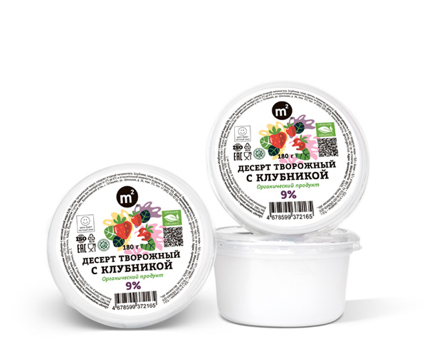 Творожный десерт 9% с клубникой, 180 г