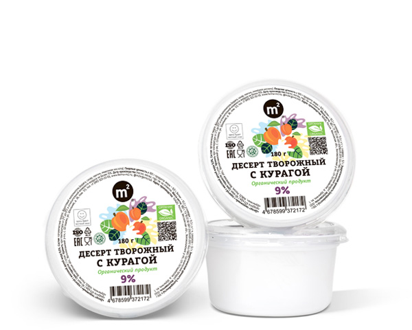 Творожный десерт 9% с курагой, 180 г
