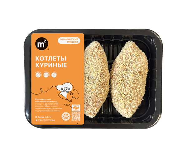 Котлеты куриные из органической птицы, замороженные, 240 г