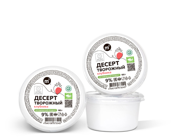 Творожный десерт 9% с клубникой, 180 г