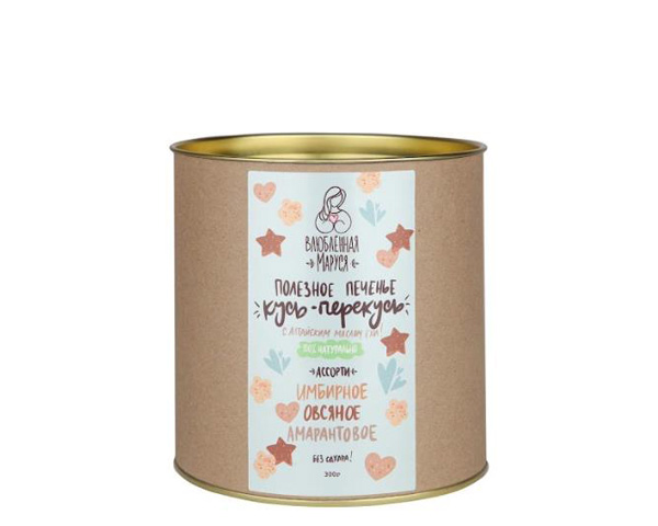 Печенье Кусь-перекусь имбирное, овсяное и амарантовое, 300 г