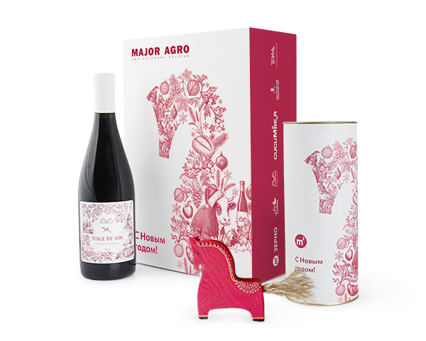 Подарочный набор №1 с бутылкой вина и пазлом, в дизайнерской коробке