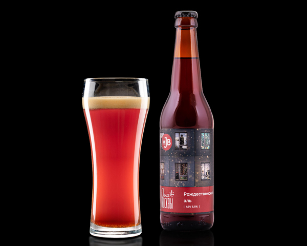 Пивной напиток MJB Огни Москвы  рожественский темный эль, 0,45 л