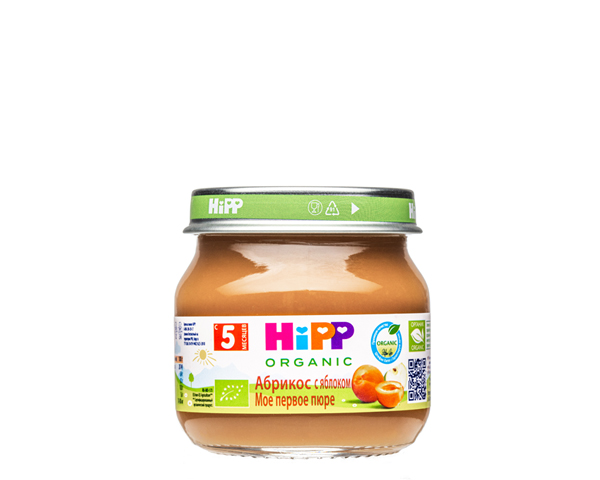 Пюре детское абрикосово-яблочное, с 6 месяцев, 80 г