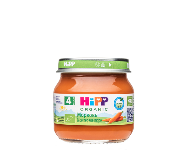 Пюре детское морковное, с 4 месяцев, 80 г