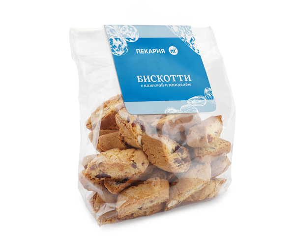 Печенье Бискотти с клюквой и миндалем, 250 г