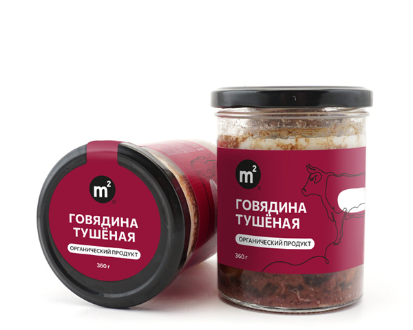 Говядина тушеная из органического мяса, 360 г