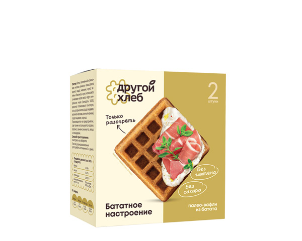 Палео-вафли из батата с кокосовым молоком, замороженные, 160 г