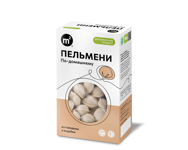 Пельмени По-домашнему с органической говядиной и индейкой, замороженные, 450 г