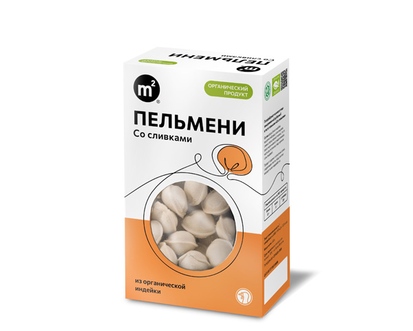 Пельмени Со сливками с мясом органической индейки, замороженные, 450 г