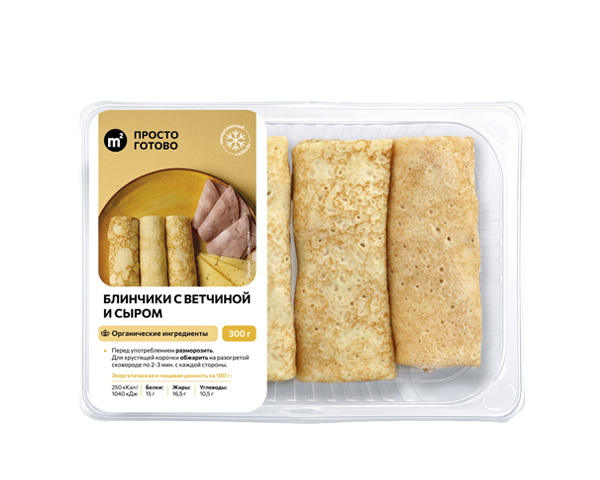 Блинчики с ветчиной и сыром замороженные, 300 г