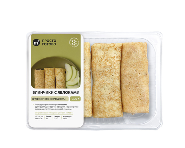 Блинчики с яблоками замороженные, 300 г