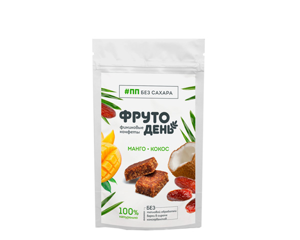 Конфеты финиковые с кокосом и манго, 150 г