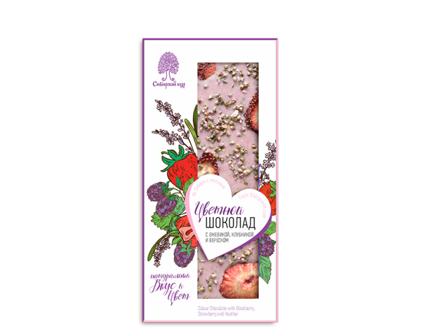 Шоколад с ежевикой, клубникой и вереском, 100 г