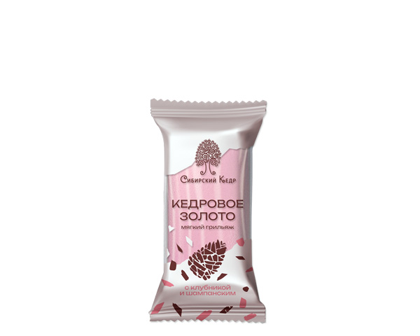 Батончик с кедровыми орехами с ароматом клубники и шампанского, 35 г