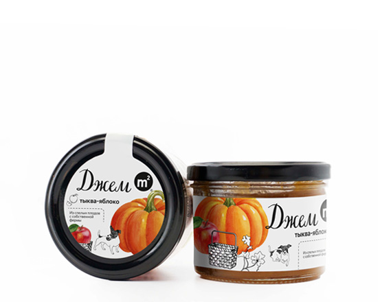 Джем из яблок и тыквы из органических плодов, 200 г