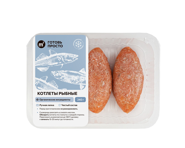 Котлеты Рыбные из лосося, замороженные, 240 г