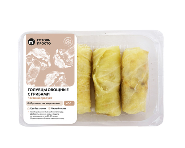 Голубцы овощные с грибами постные, замороженные, 400 г