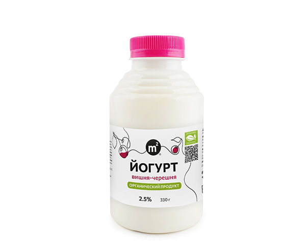 Йогурт с вишней и черешней питьевой, м.д.ж. - 2,5%, 330 г