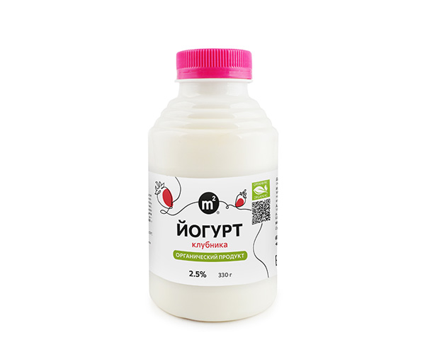 Йогурт с клубникой питьевой, м.д.ж - 2,5%, 330 г