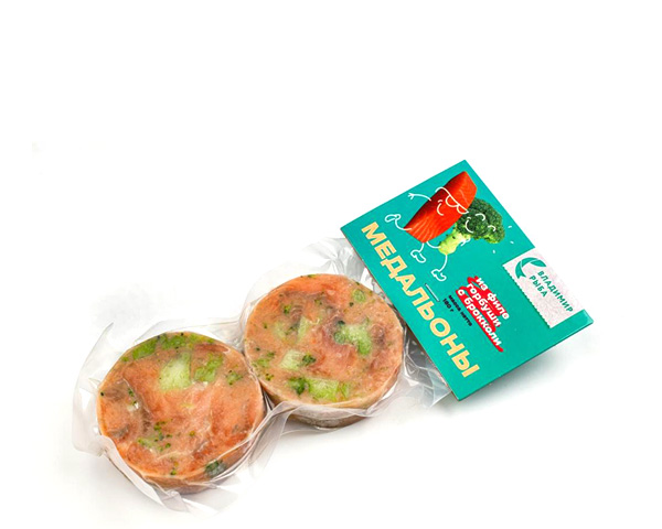 Медальоны из горбуши замороженные, с брокколи, 180 г