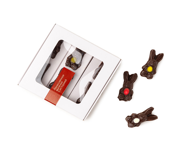 Конфеты Зайцы пасхальные шоколадные, с начинкой, 42 г