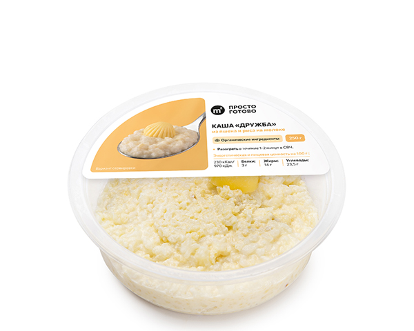 Каша Дружба пшенно-рисовая, молочная, 250 г