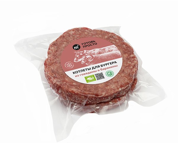 Котлеты для бургера из говядины и баранины, замороженные, 300 г