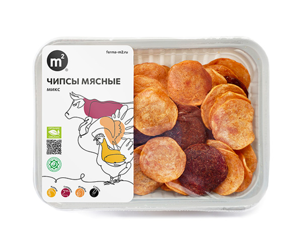 Чипсы Мясные сыровяленые, микс из говядины, индейки и курицы, 50 г