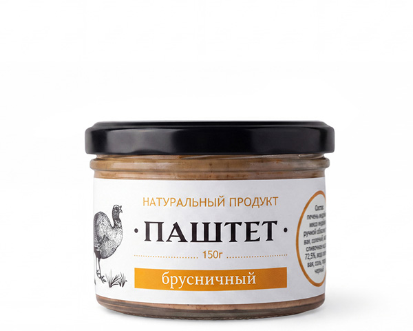 Паштет из печени индейки с брусникой, 150 г