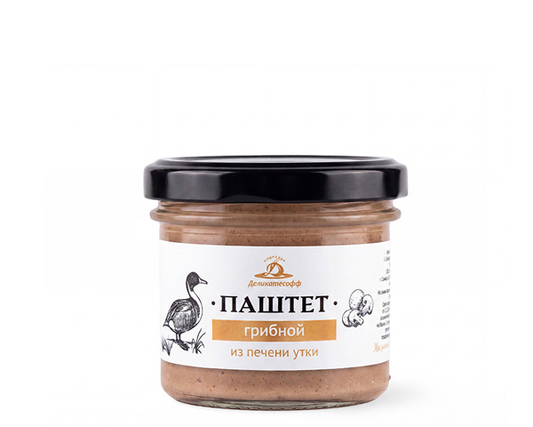 Паштет из печени утки с шампиньонами, 100 г