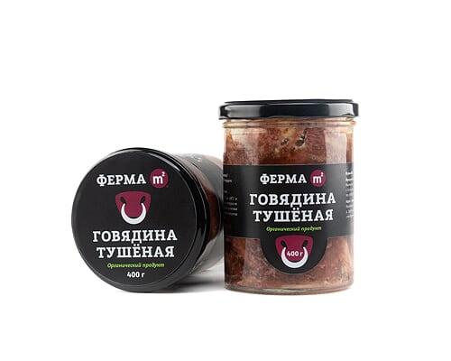 Говядина тушеная из органического мяса, 400 г